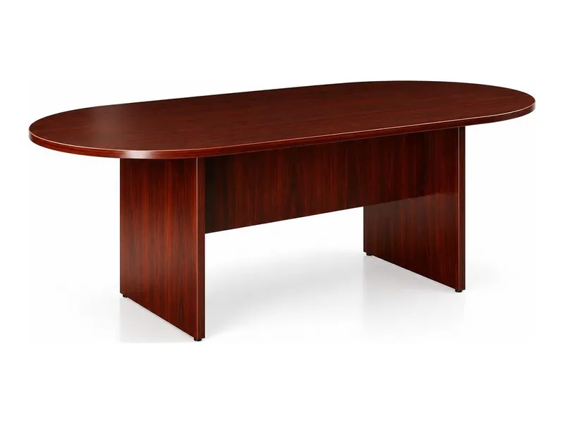 Oval meeting table, mahogany finish (HAB-CF-004)