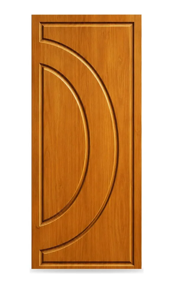 Teak or oak finish door design: crescent arc (HAB-WD-027)