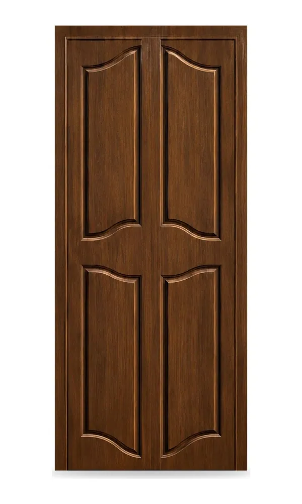 Walnut finish door design: four arched panels (HAB-WD-031)