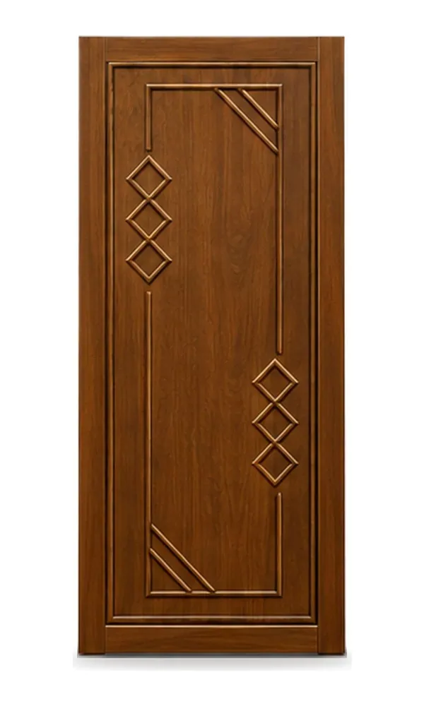 Walnut finish door design: diamonds and lines (HAB-WD-043)