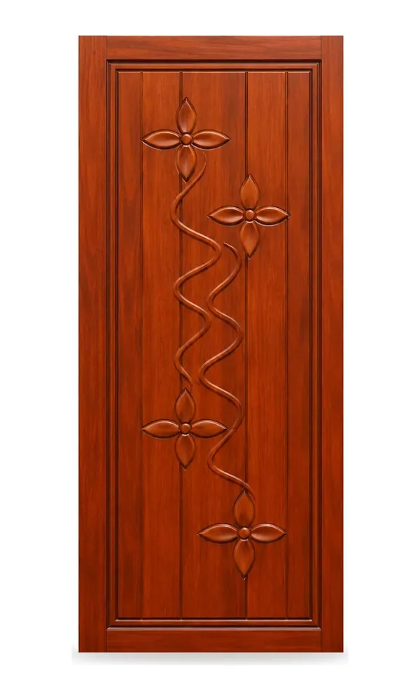 Mahogany finish door design: flower vine (HAB-WD-046)