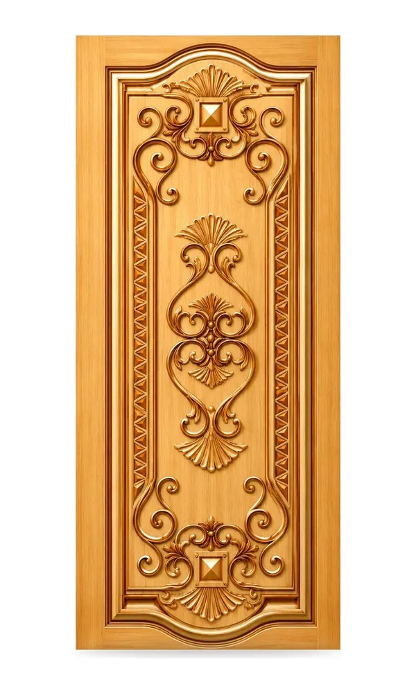 3D carved door design: carved scrolls (HAB-WD-056)