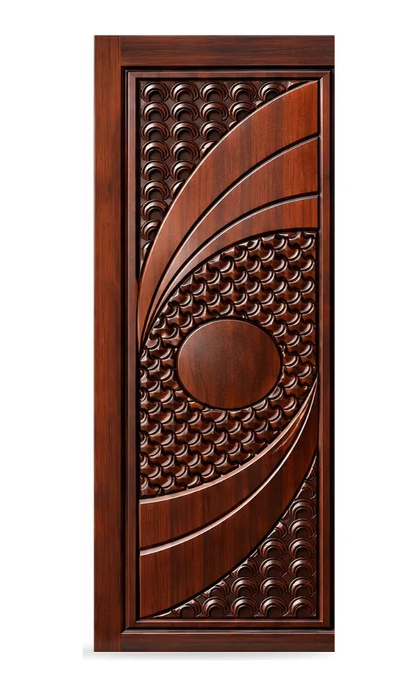 3D carved door design: dotted carving with swirl (HAB-WD-057)