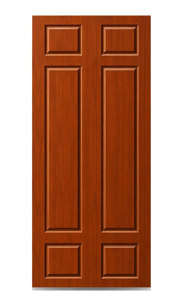 Mahogany finish door design: six panels (HAB-WD-061)