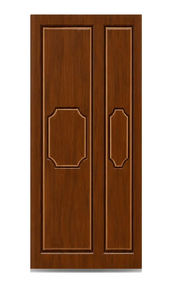 Walnut finish door design: two panels with octagon (HAB-WD-062)
