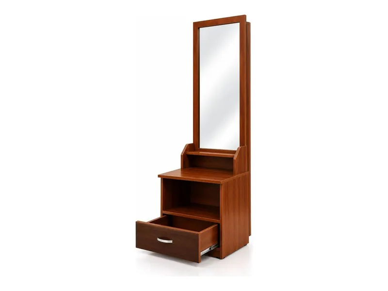 Compact dressing table with pull-out drawer, walnut finish (HAB-DT-009)