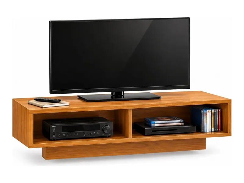 Low open TV unit, teak finish (HAB-TV-006)