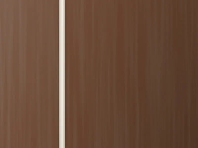 Close view of a dark wood door finish with an inlay strip